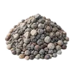 A pile of mixed gray gravel stones.