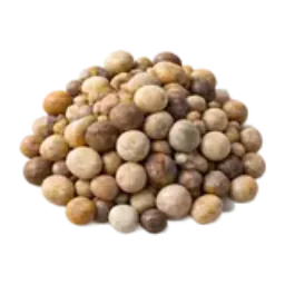A pile of small rounded tan pea gravel stones.